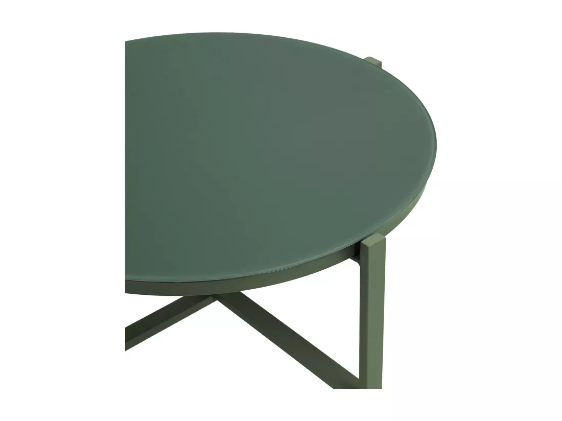 Salon de jardin en acier et textilène - Ensemble 4 places - Vert - CAMILLE