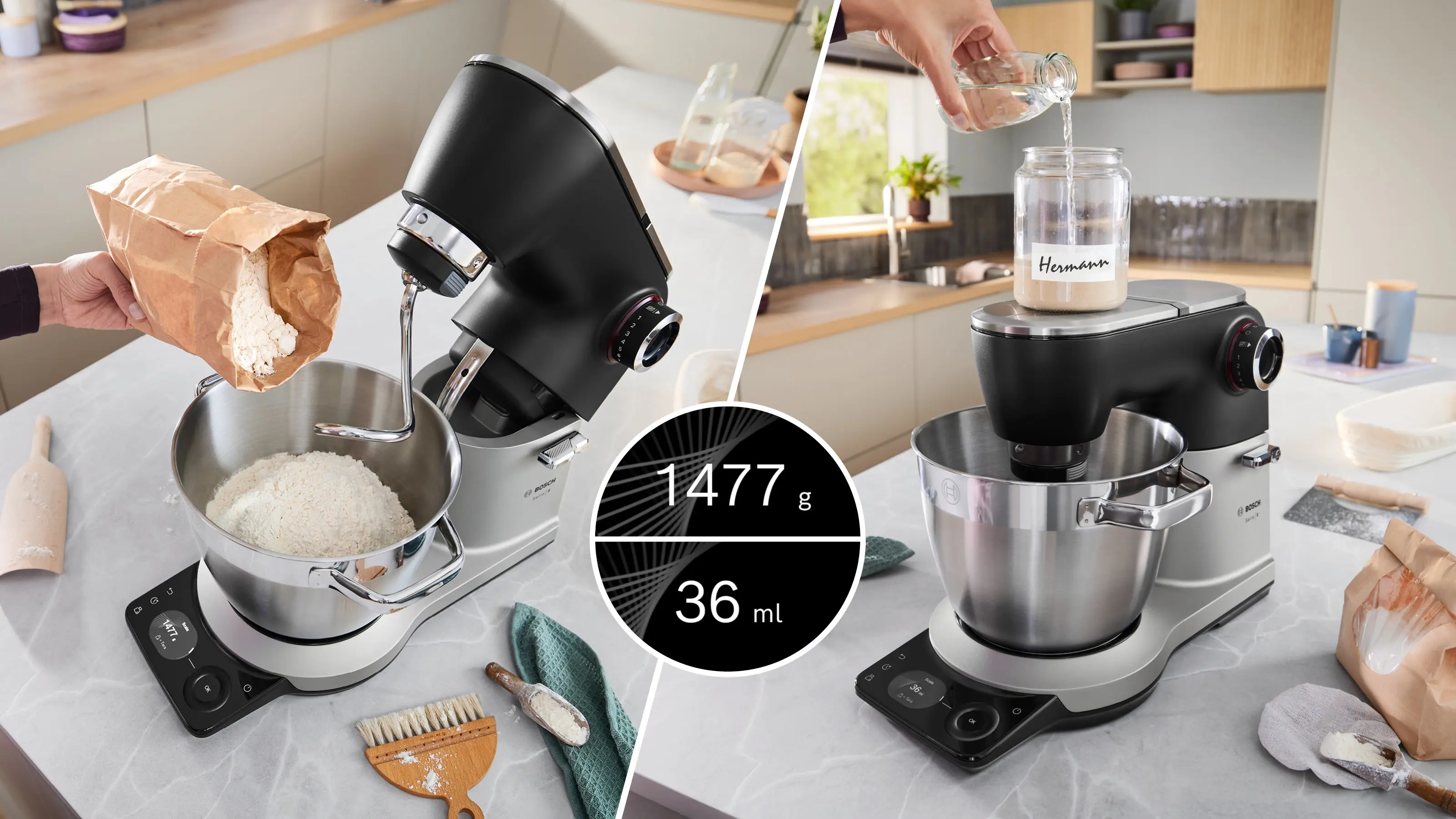 Serie 8 Keukenmachine met weegschaal en timer 1800 W Zilver, zwart