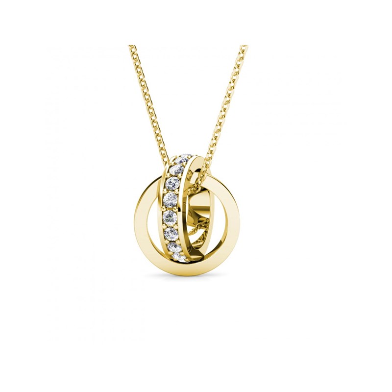 Pendentif Circle Hoop - Doré et Cristal