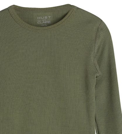 Hust and Claire Bluse - Adie - Rib - Wolle - Dusty Green