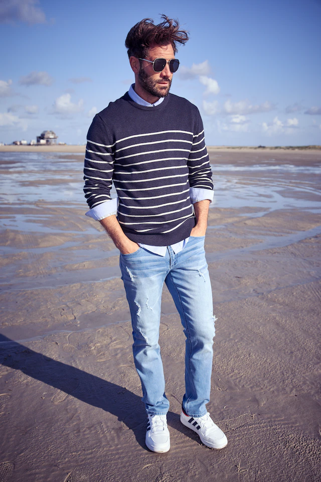 DELMAO Streifenpullover »Bis Grösse 3 XL« im maritimen Stil - NEUE KOLLEKTION