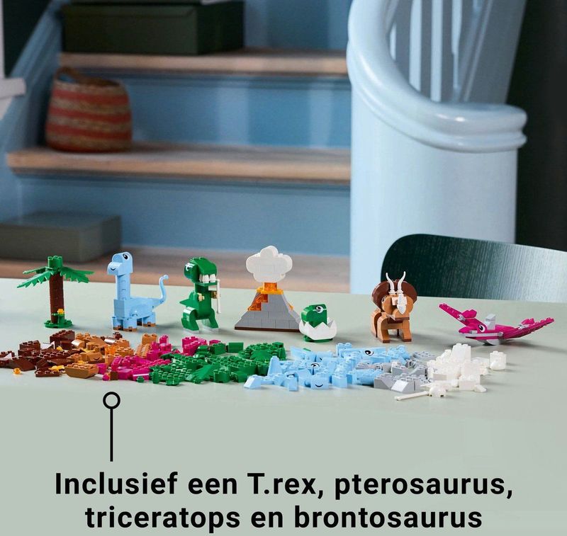 LEGO - 11041 - Classic - Creatieve Dinosaurussen - Bouwstenen - Blauw Groen Paars Bruin