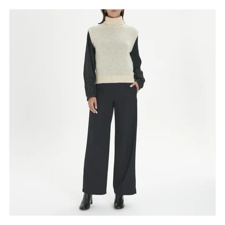 Pomandère Pull Sans Manches Laine Vierge et Mohair | Ecru