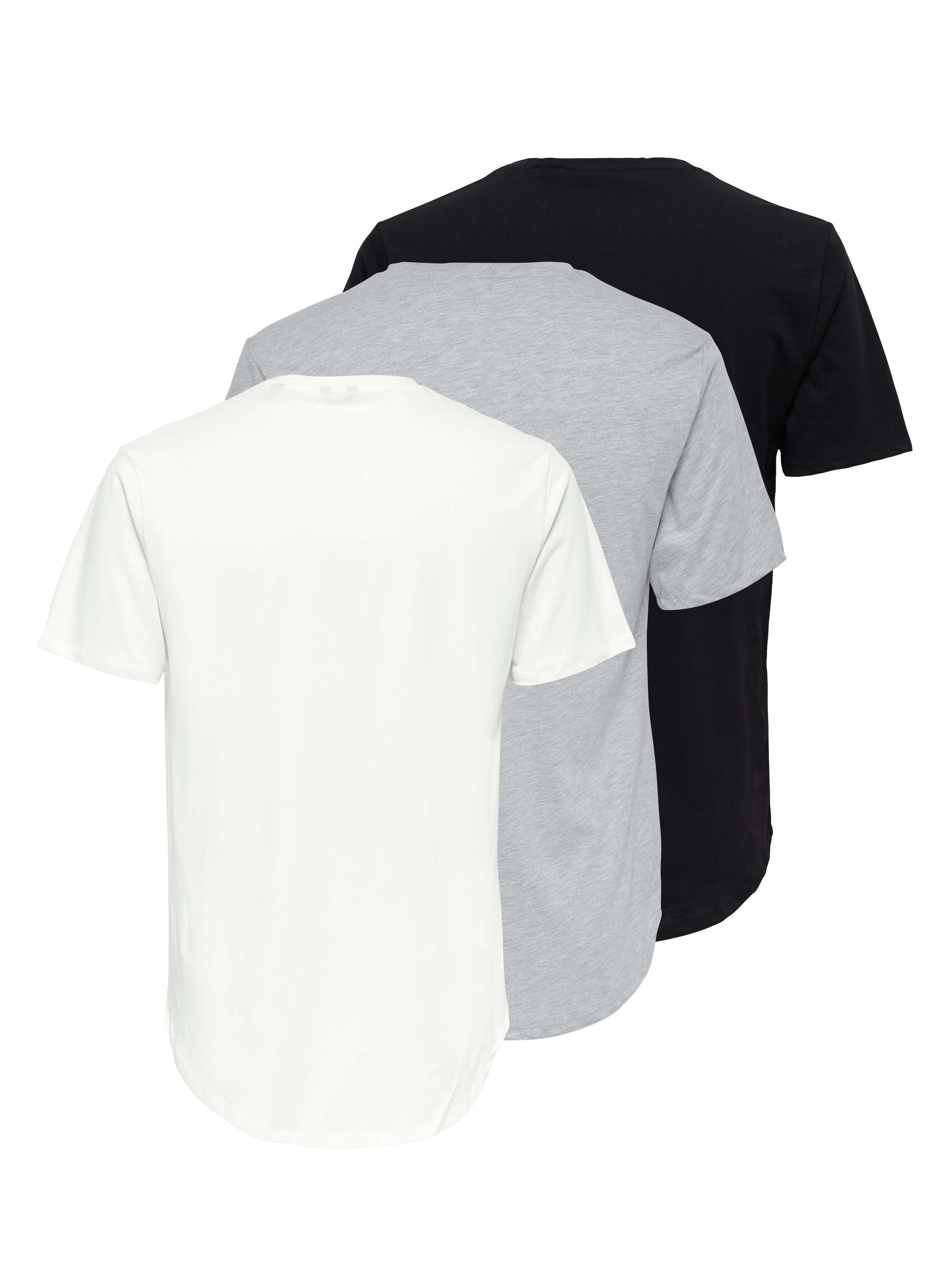 ONLY & SONS Rundhalsshirt »ONSMATT LONGY SS TEE 3-PACK« Packung, 3 Stk. tlg.