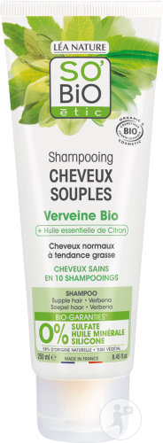 So'Bio Étic Shampoing Cheveux Souples Verveine Et Citron Cheveux Normaux À Tendance Grasse Bio 250ml