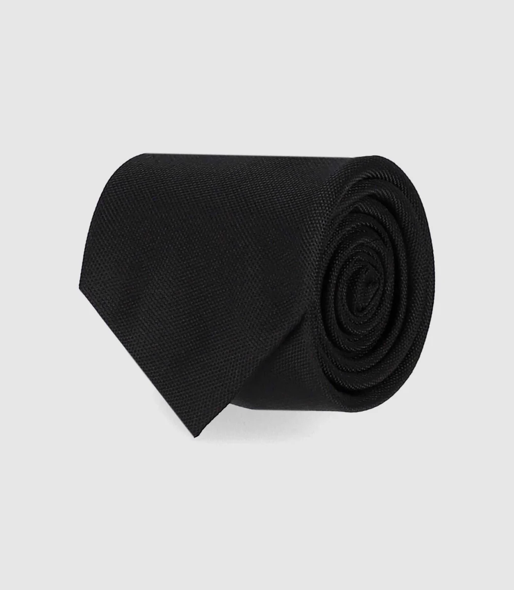Cravate en tissu texturé noire