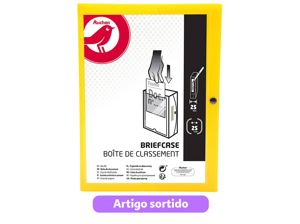 CAPA EM PLÁSTICO AUCHAN LOMBADA 25MM CORES SORTIDAS