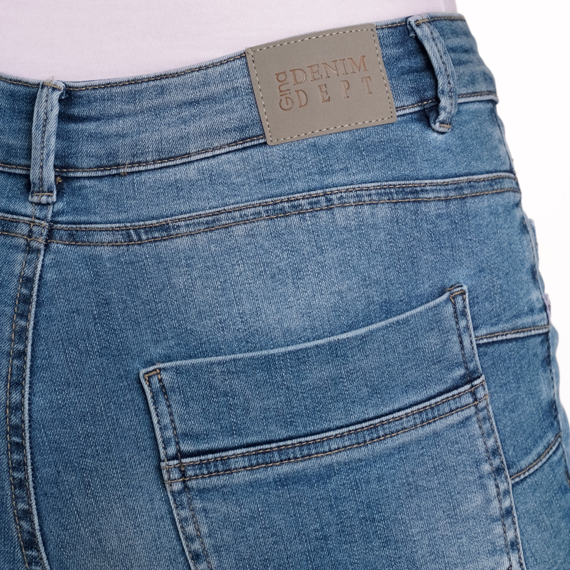 Gina Damen Jeans in Denim-Optik blau