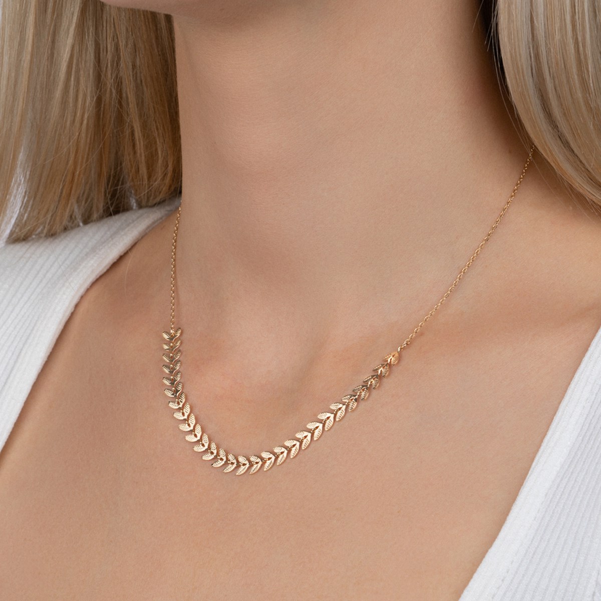 Collier Brillaxis feuillage chic