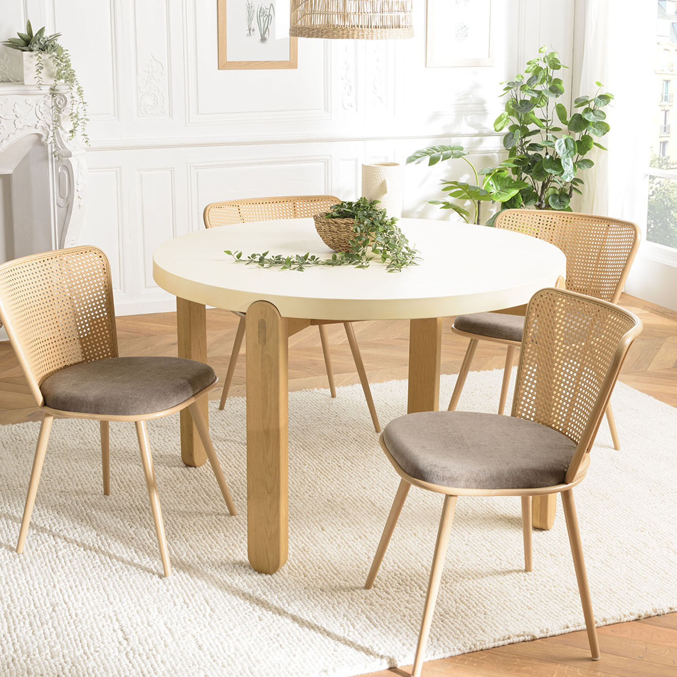 Macabane 2 Chaises Léa taupe - 55x60x78 cm