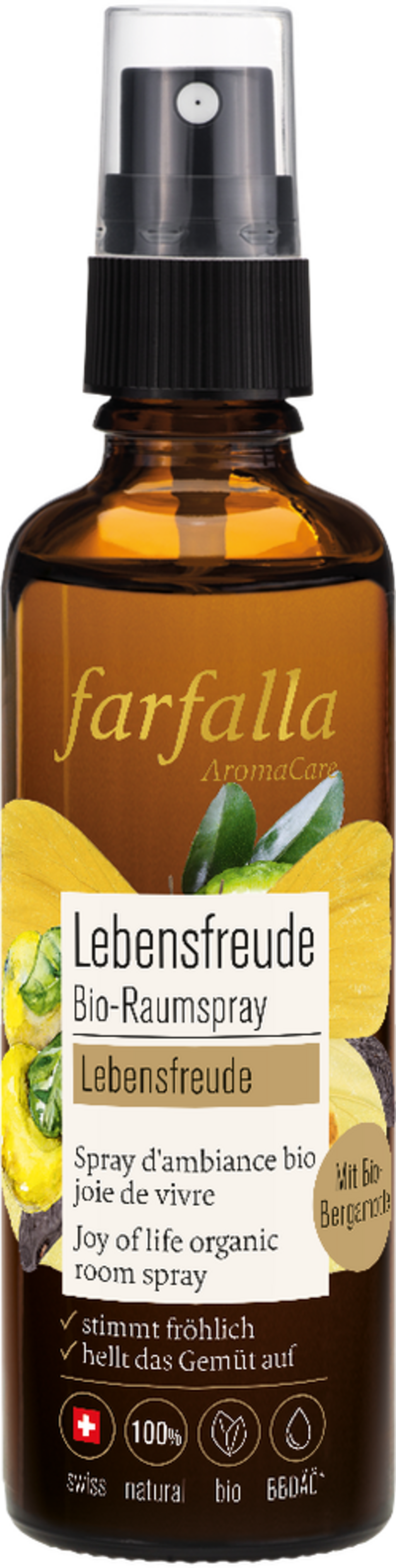 farfalla  Lebensfreude Bio-Raumspray Bergamotte, 75 ml
