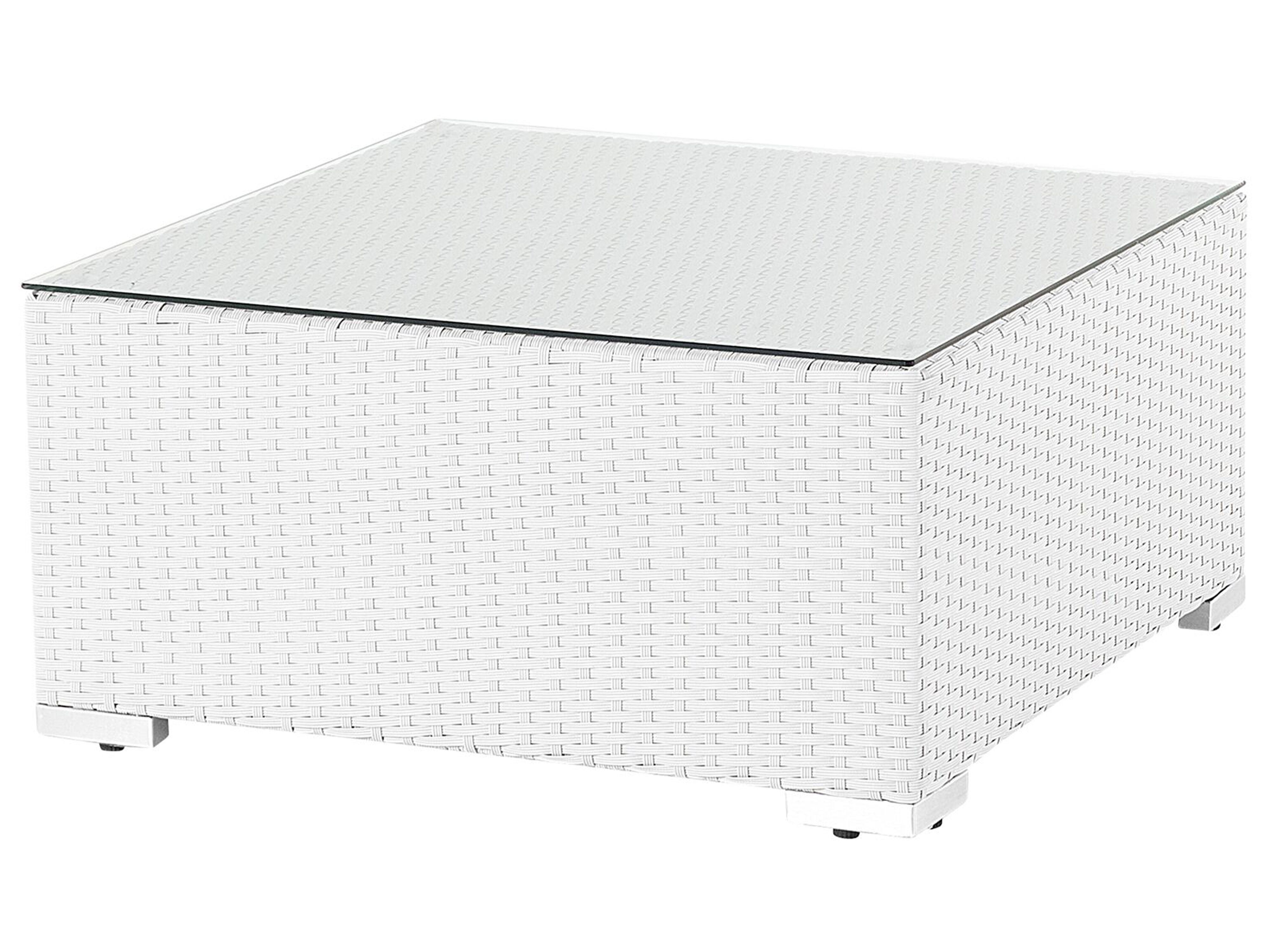 Tuin hoekloungeset met tafel 4-zits SANO rechtszijdig modulair PE rotan Wit