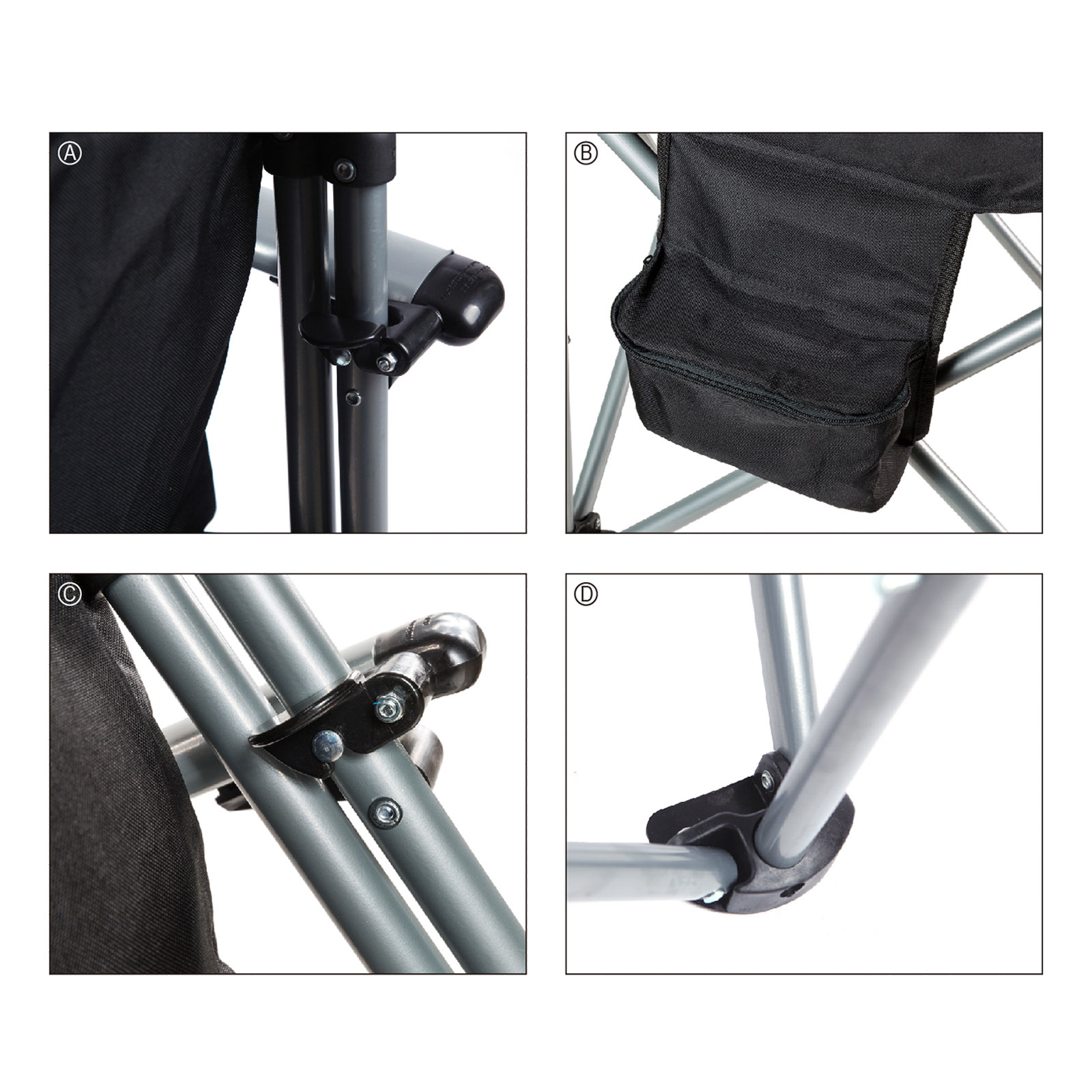 KINGCAMP Camping Falt Stuhl Hochlehne Klapp Sessel Garten Angel Kühltasche 160kg
