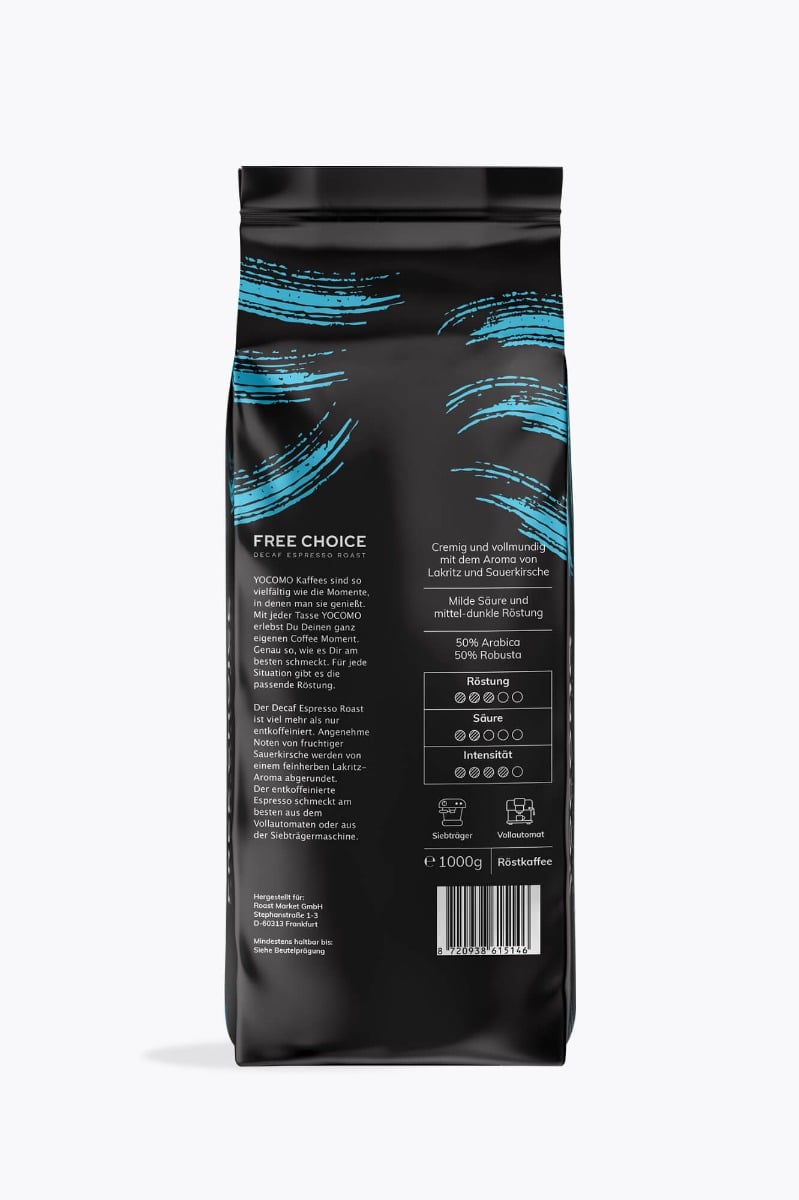YOCOMO Free Choice Decaf Espresso Roast Vorteilspaket 3kg