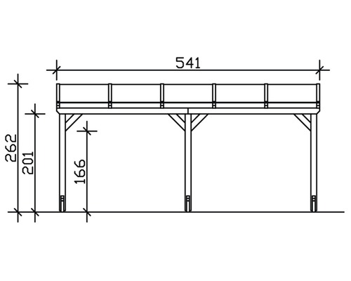SKAN HOLZ Vogtland enkele carport met paalankers 300x541 cm wit
