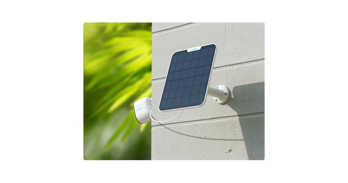 Reolink5MP draadloze batterijcamera op zonne-energie + Solar Panel 2  (Wit, Kleuren nachtzicht)