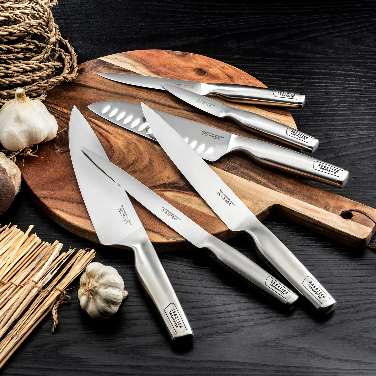 Asean - Set 2 couteaux de cuisine Sabatier Trompette