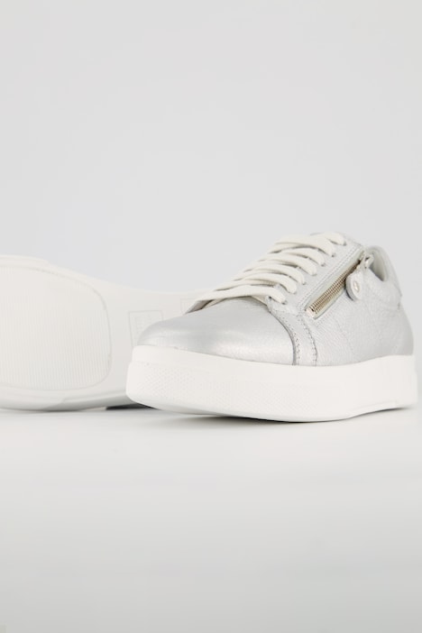 Vitaform Leder-Sneaker, Metallic-Optik, Zipper, Weite H