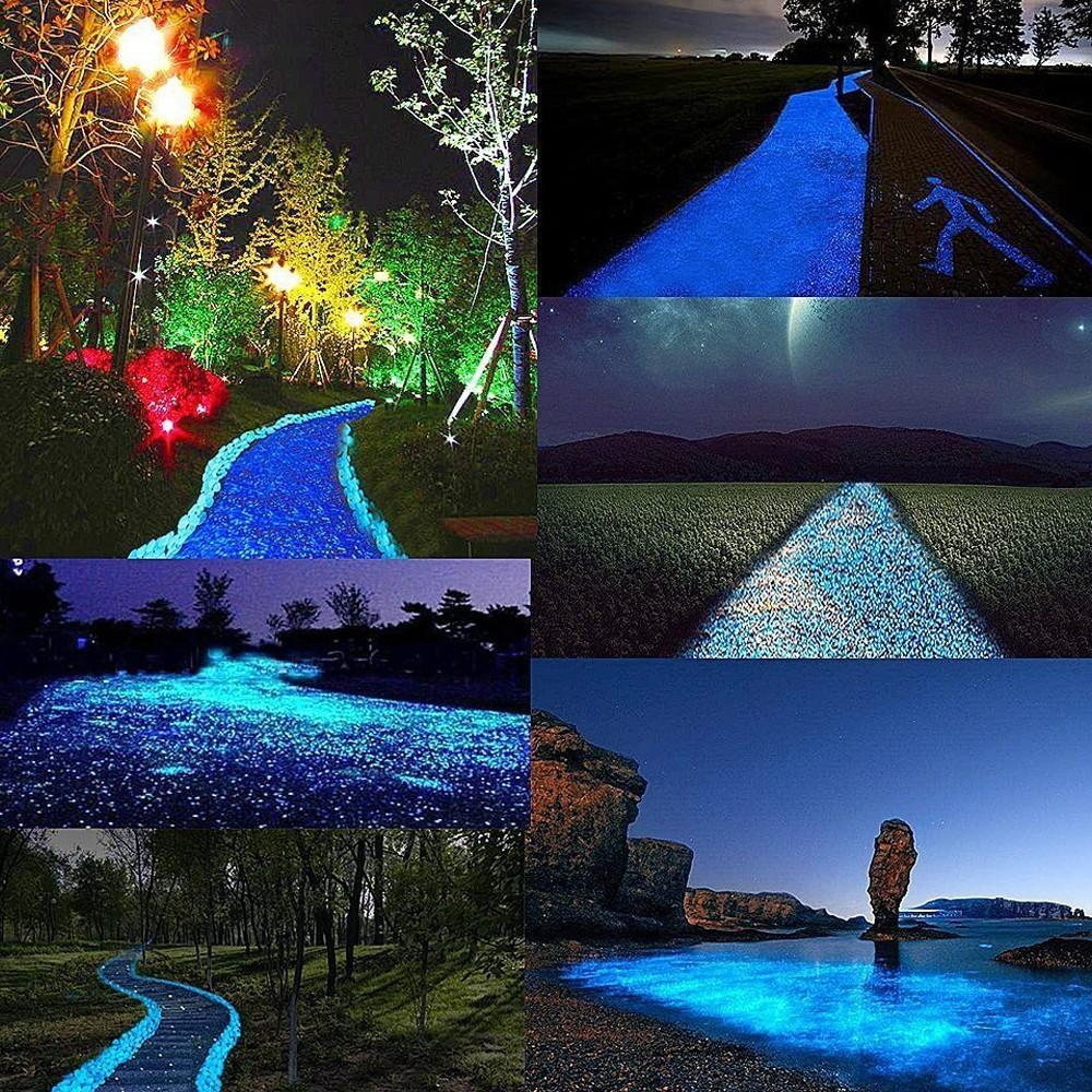 (100er Set) 10mm Fluoreszierende Pebble Steine Leuchtende Mini Kieselsteine für Home / Garten / Aquarium Deko - Weiss