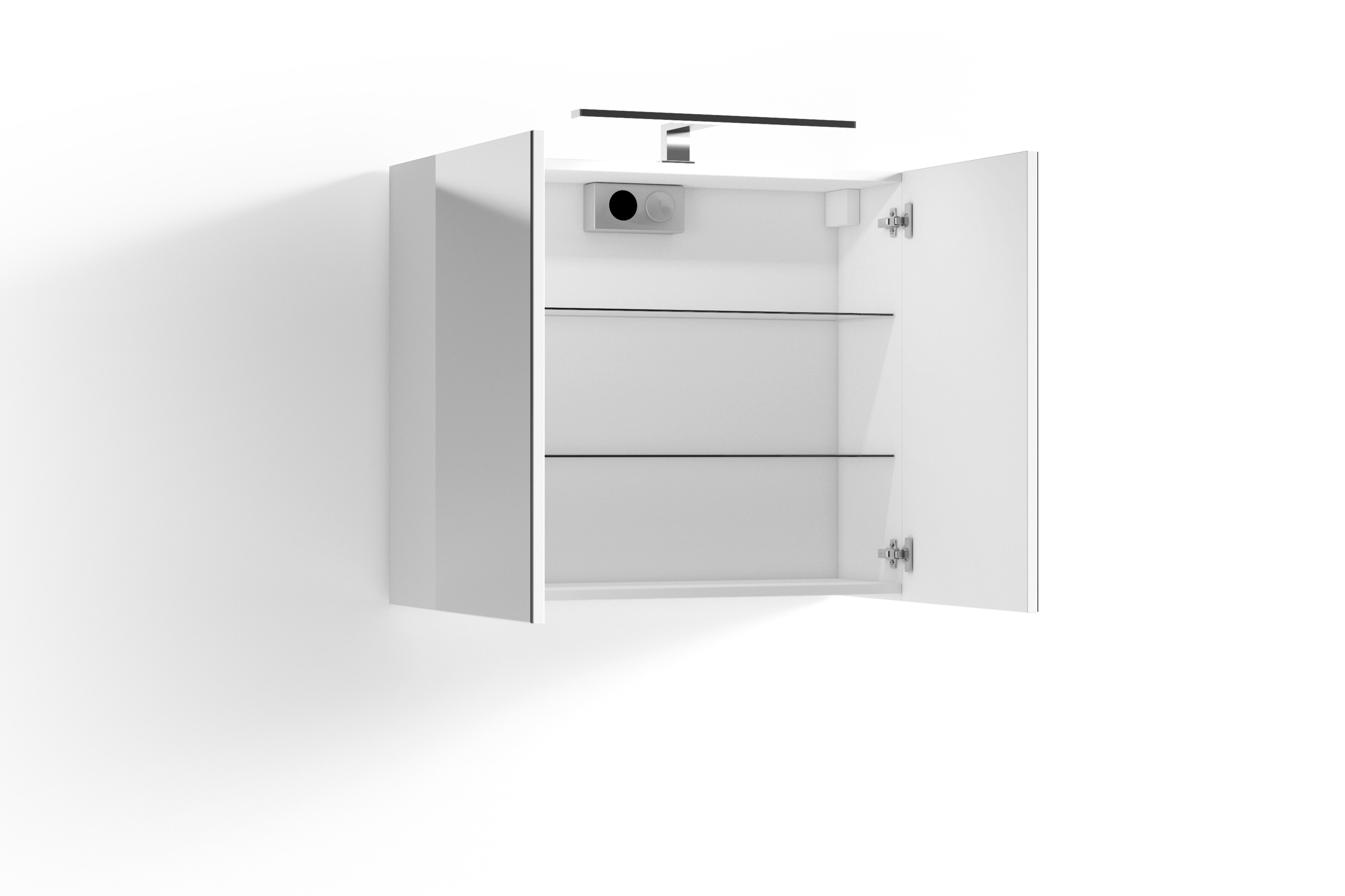 byLIVING Spiegelschrank SPREE, Breite 70 cm, weiß, LED Beleuchtung