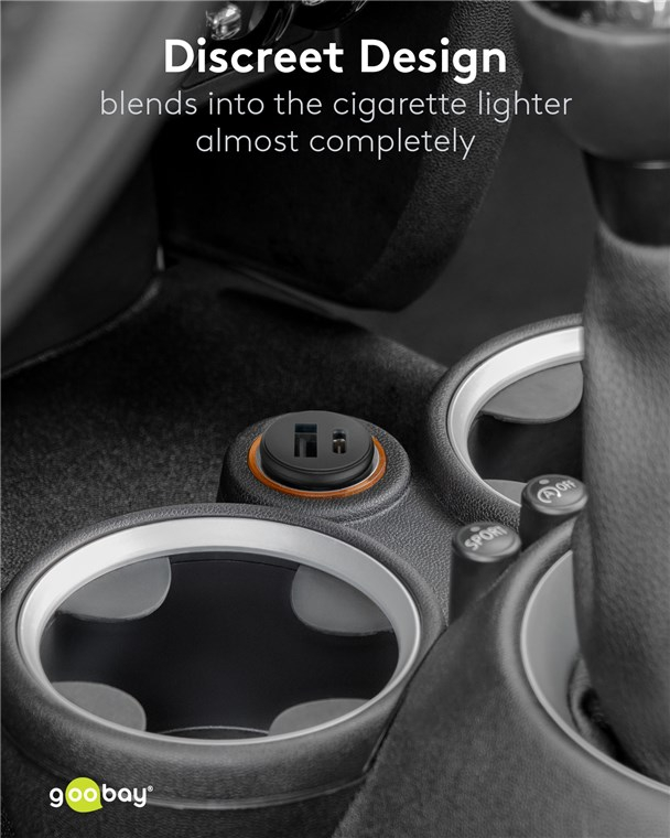 (45W) USB C / USB A Auto KFZ Ladegerät Schnellladegerät für Zigarettenanzünder Power Delivery (61739) - Schwarz
