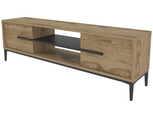 CONCEPT1 - Meuble TV Eslem - Chêne, Noir 120 x 43,6 x 29,6