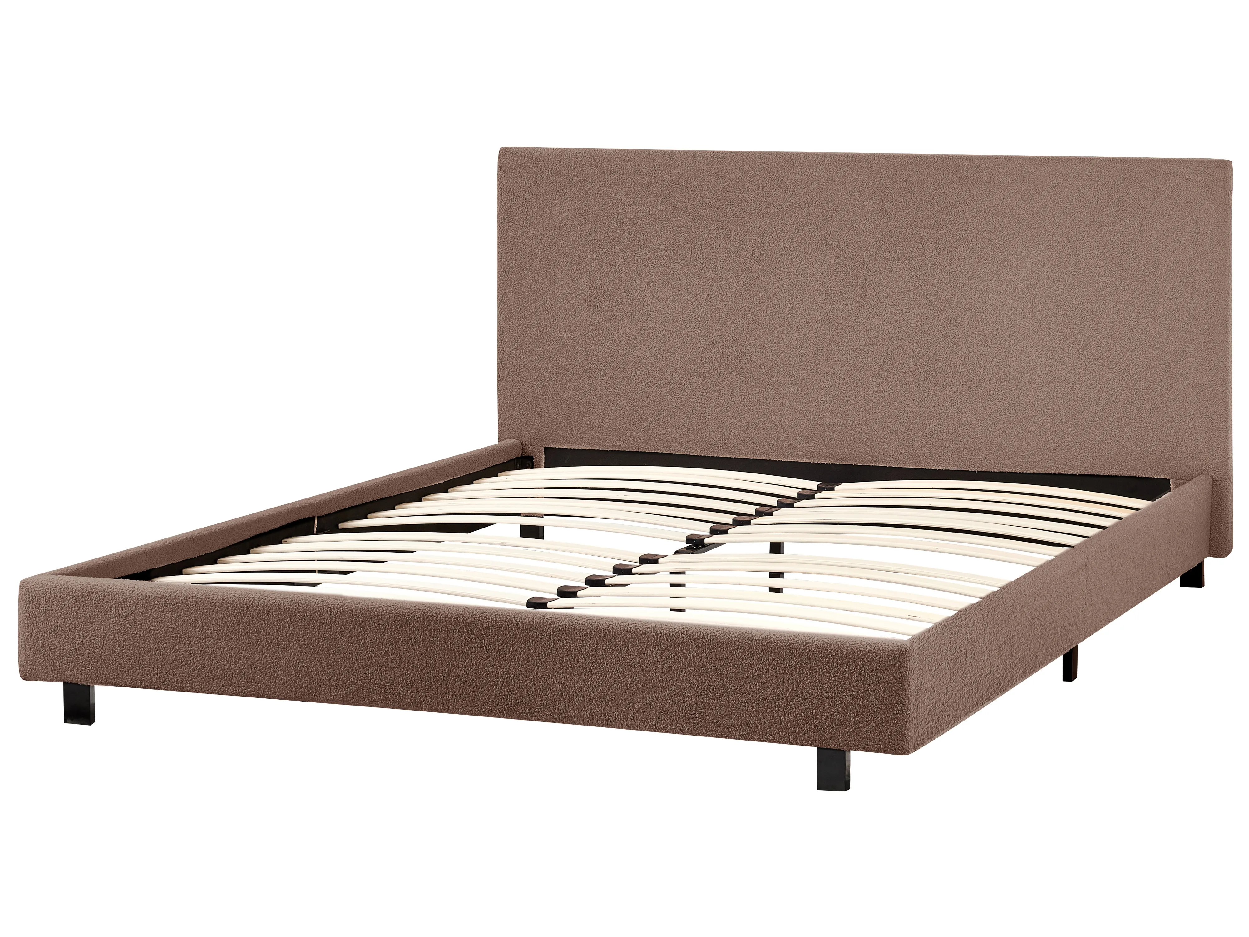 Bed Bouclé ALBI 180 x 200 cm Bruin