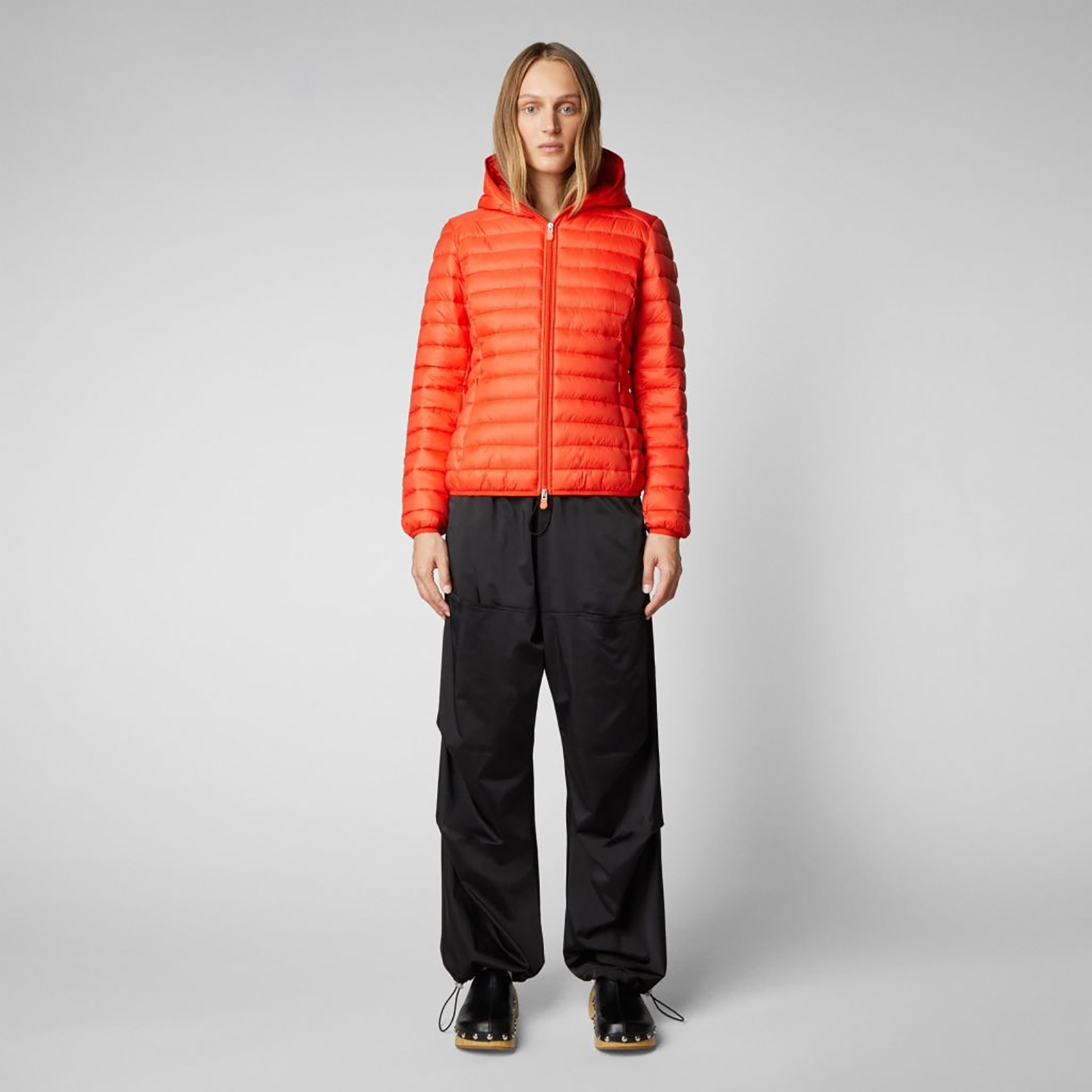 Daisy Hooded Puffer Jacket Dame 70036/Poppy Red
