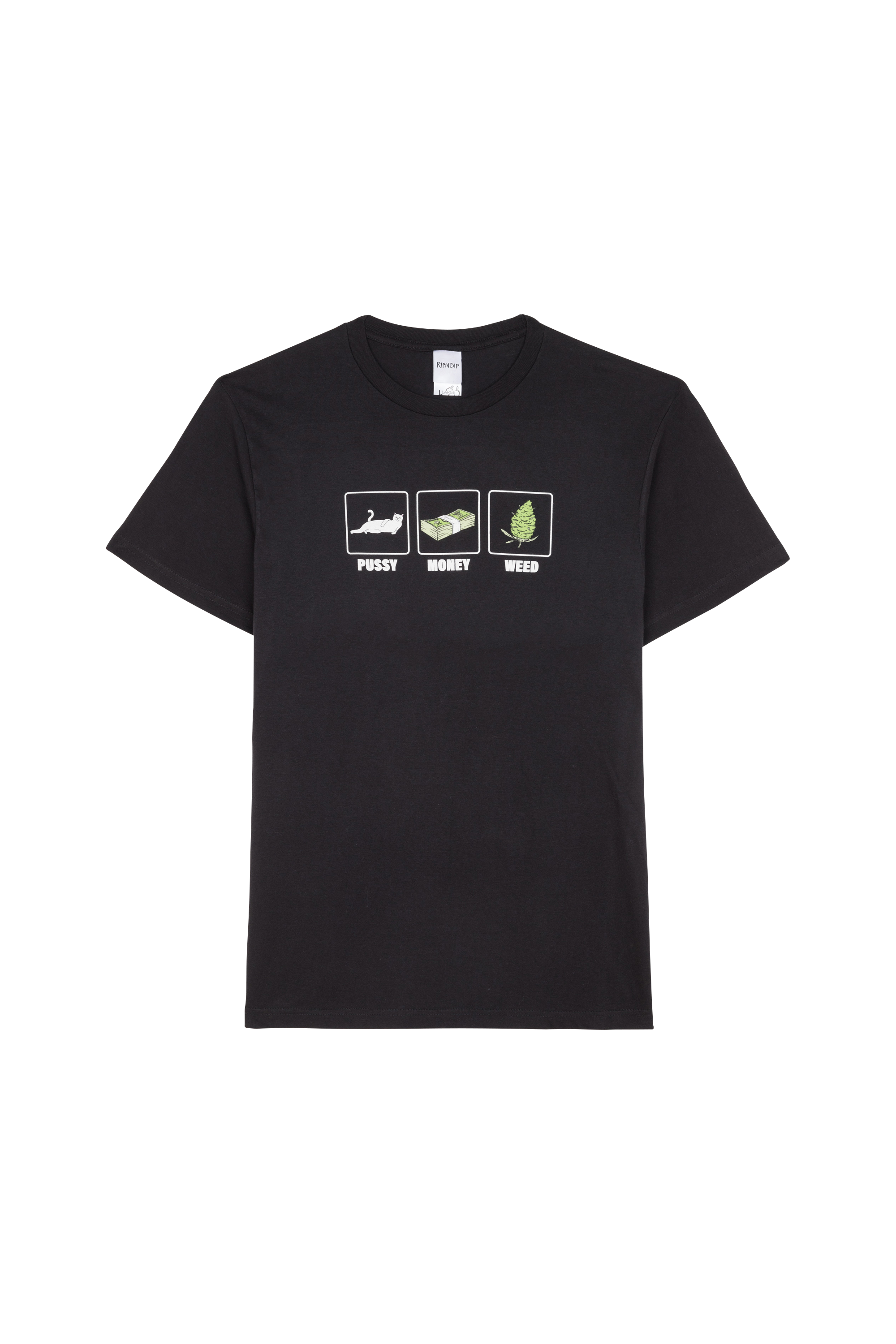 RIPNDIP T-shirt Pu$$y, Money, Weed Tee Noir