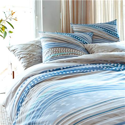 Linge de lit motif vagues graphiques - BECQUET CRÉATION