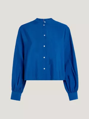 Camisa cropped texturizada sem gola