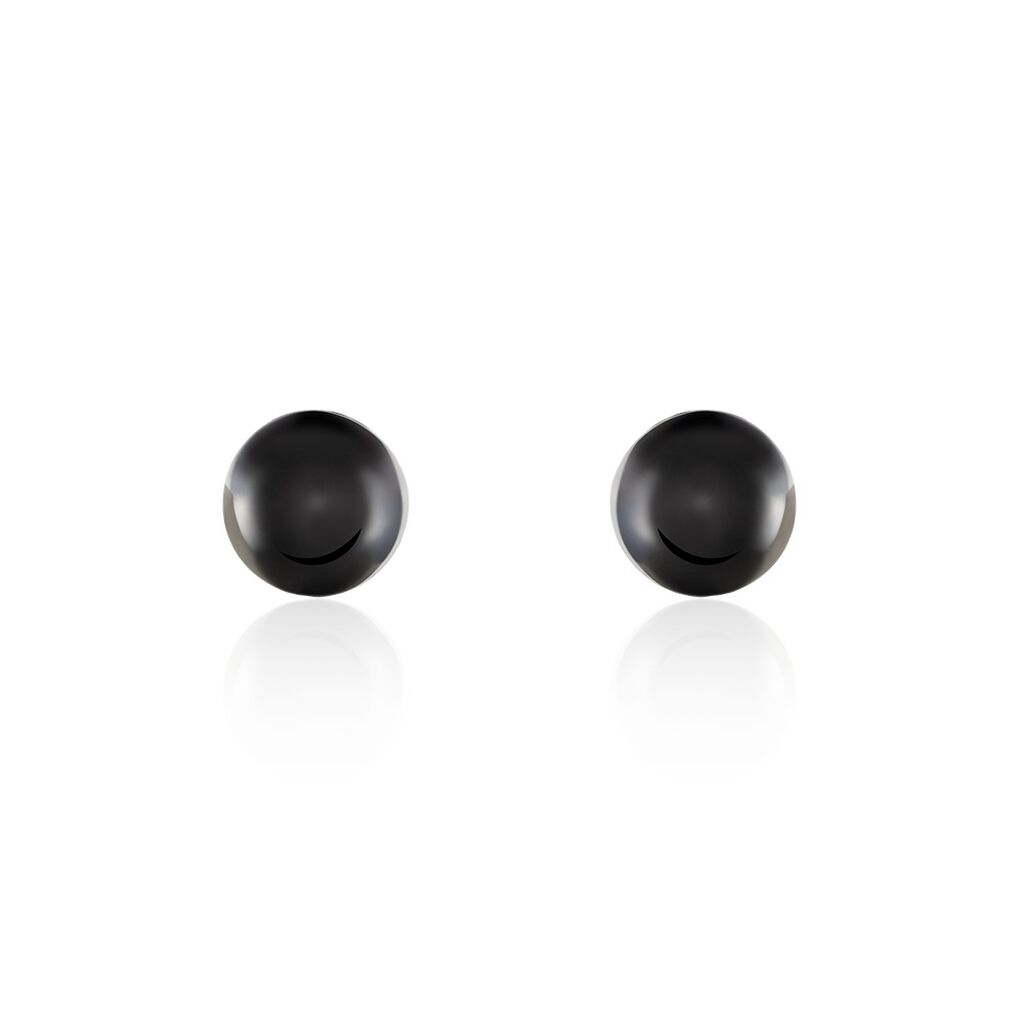 Boucles D'oreilles Puces Orbe Argent Blanc Céramique