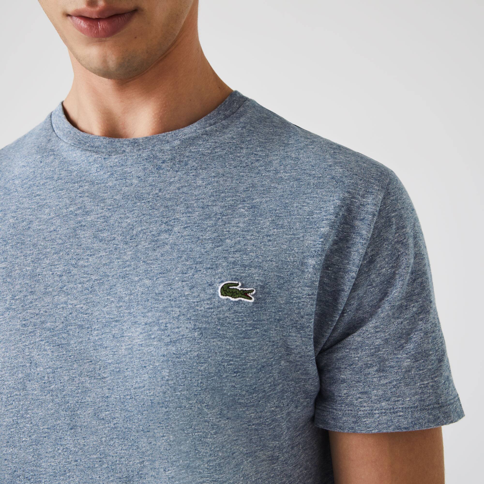 Rundhals-Shirt aus Pima-Baumwolljersey T-Shirts - Blau - Lacoste - Herren