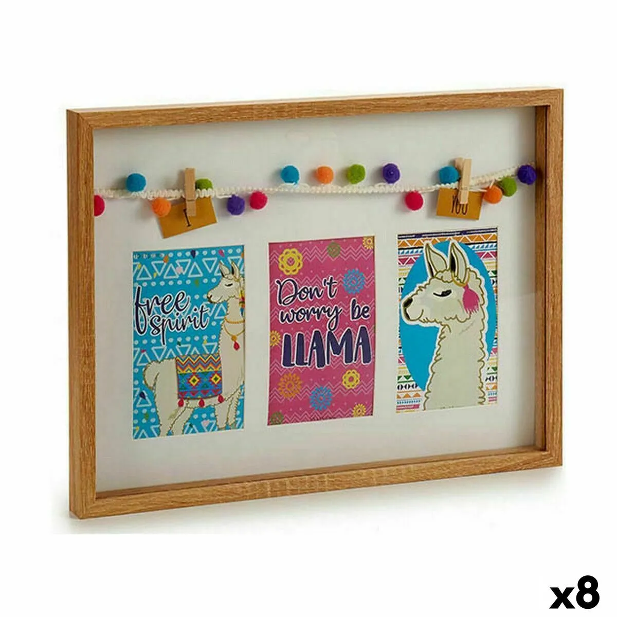 Gift Decor Porte photos mural Pompons Lama 30x41 cm