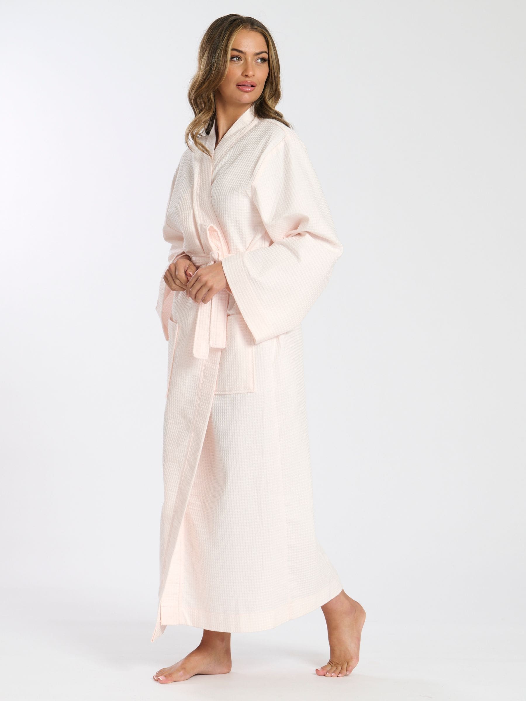 Roze - Loungeable Waffle 100% Cotton Robe