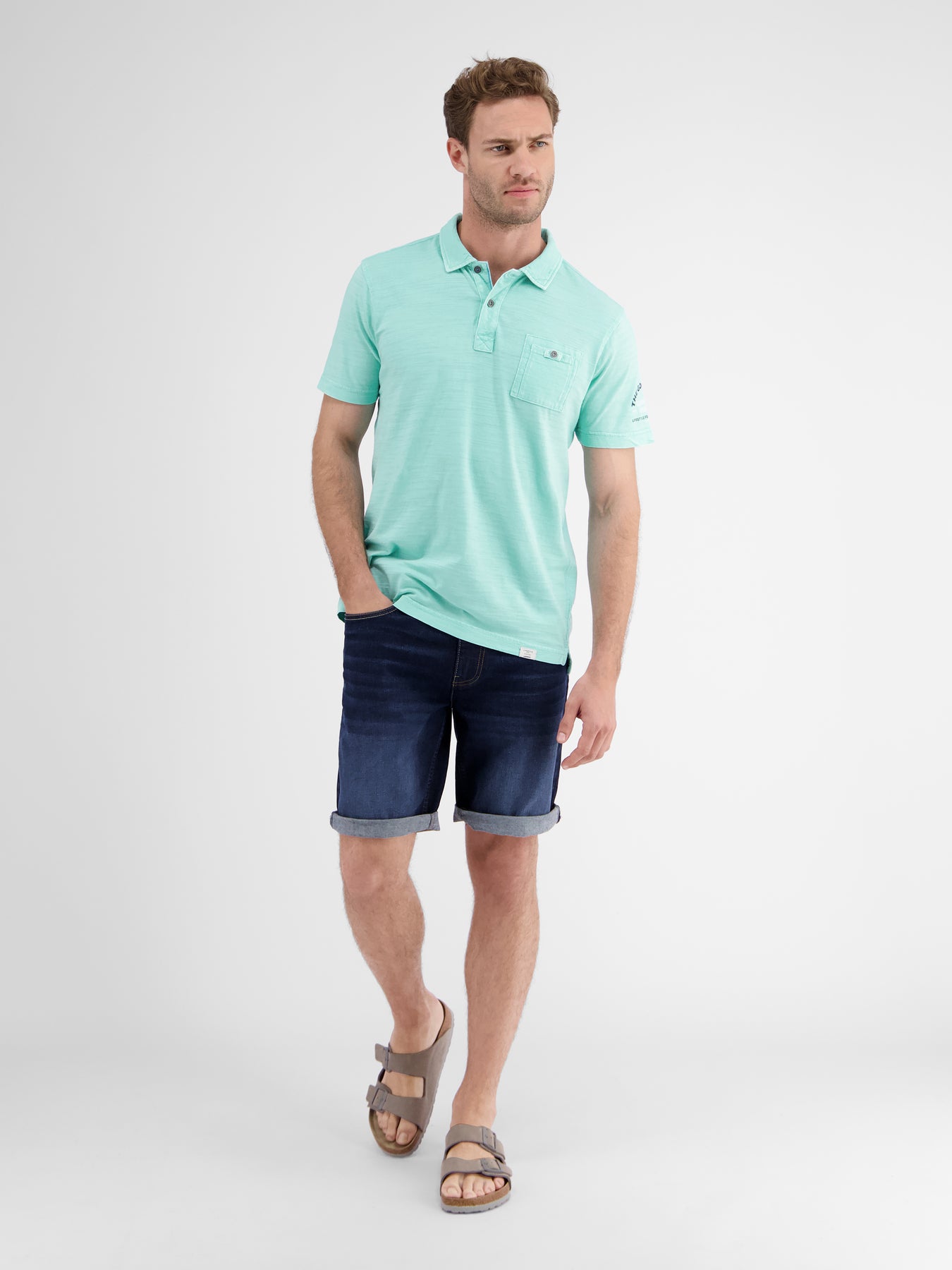 Poloshirt in weicher, gewaschener Jerseyqualität