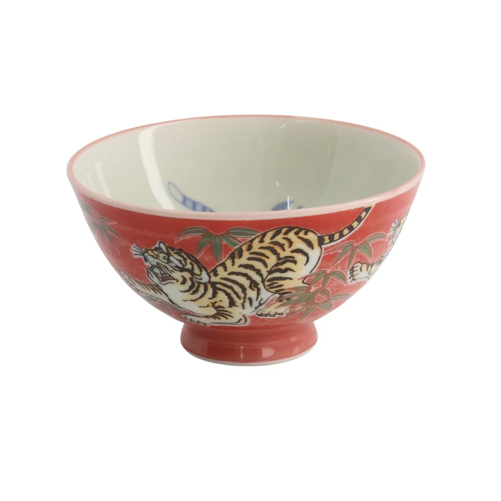 Tokyo Design Studio  Kawaii Tiger Rice skål, rød - 300 ml.