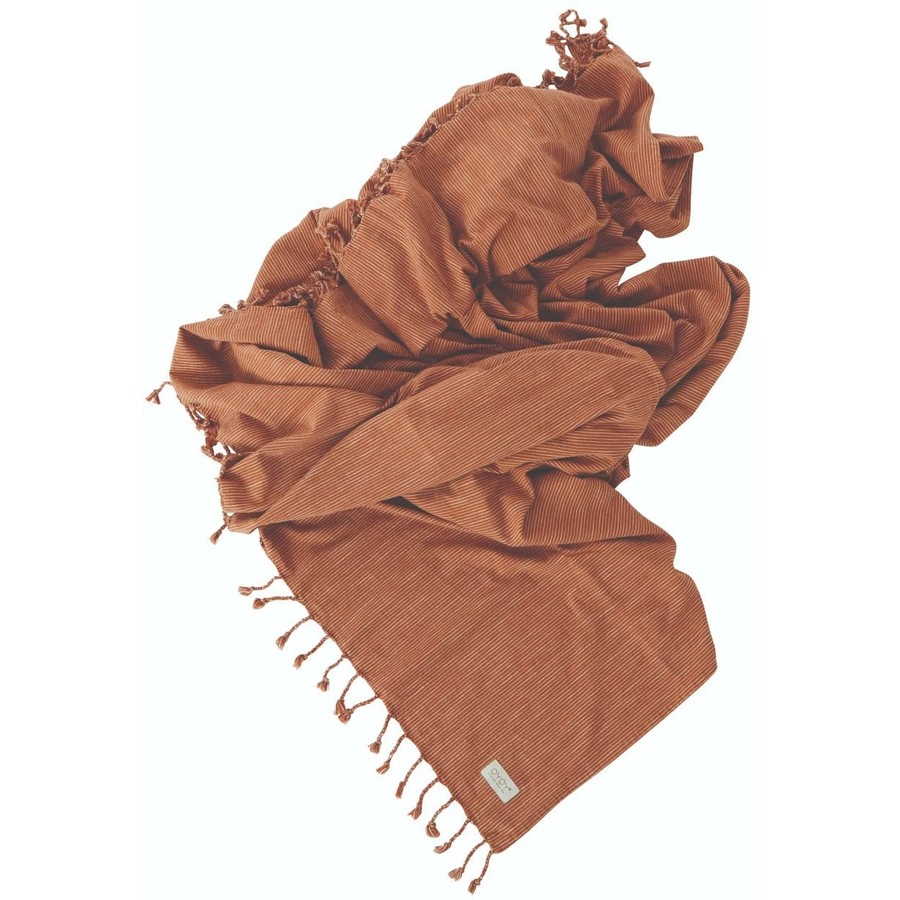 OYOY Decke Gobi - Stripe Bed Cover caramel offwhite