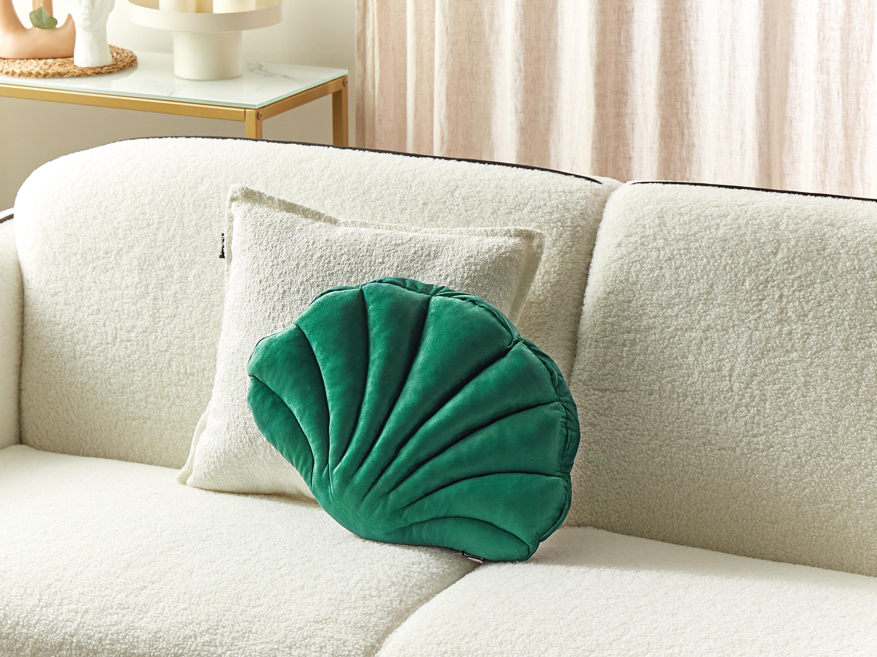 Sierkussen CONSOLIDA Fluweel 47 x 35 cm Smaragdgroen effen