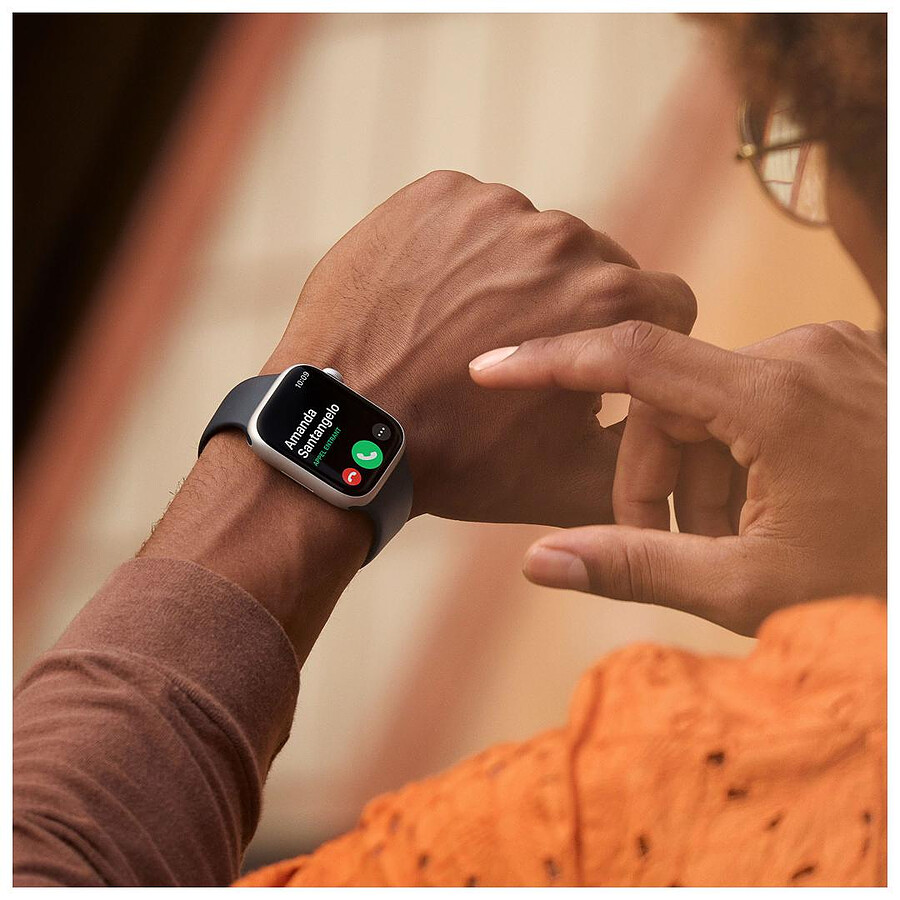 Apple Watch Series 8 GPS + Cellular - Acier Inoxydable Graphite- Bracelet Milanais 41 mm