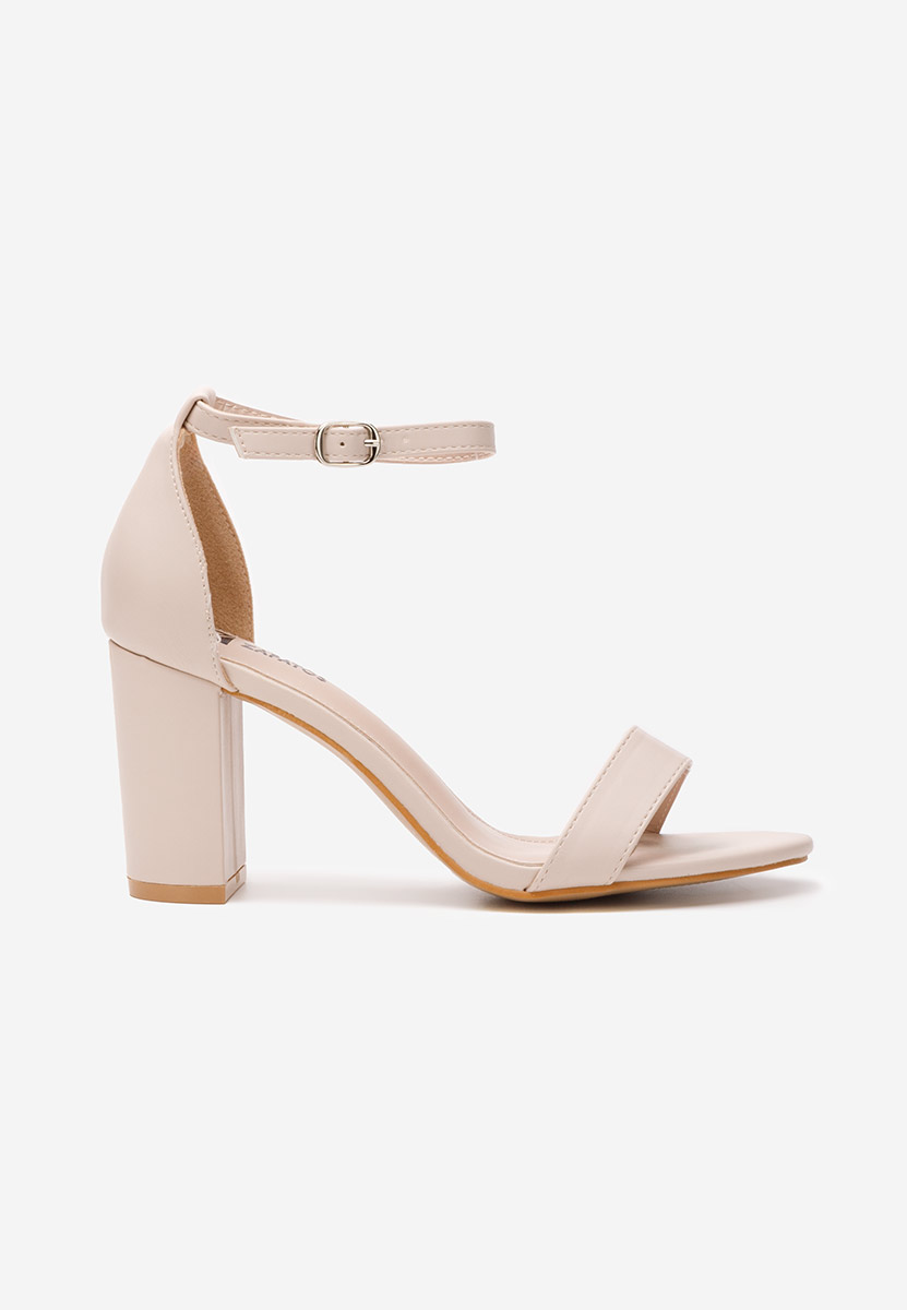 Sandales à talon épais beige Lorelia