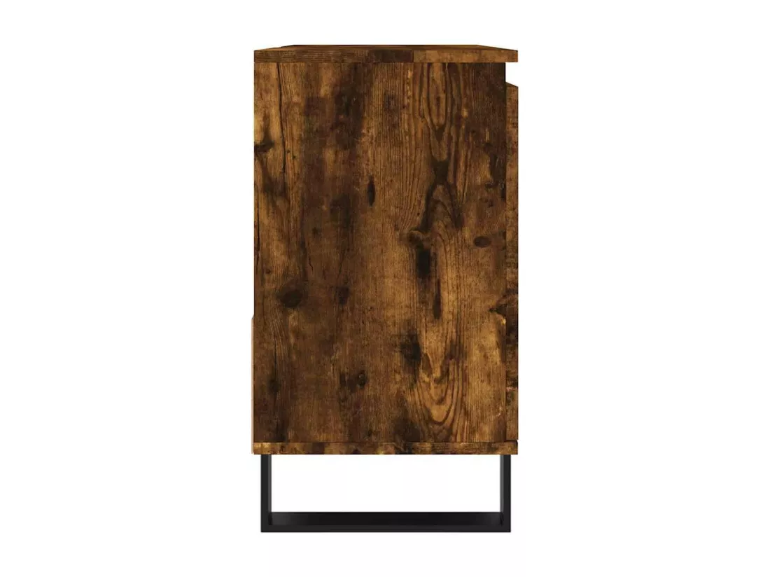 Armoire de bain chêne fumé 65x33x60 cm bois d'ingénierie