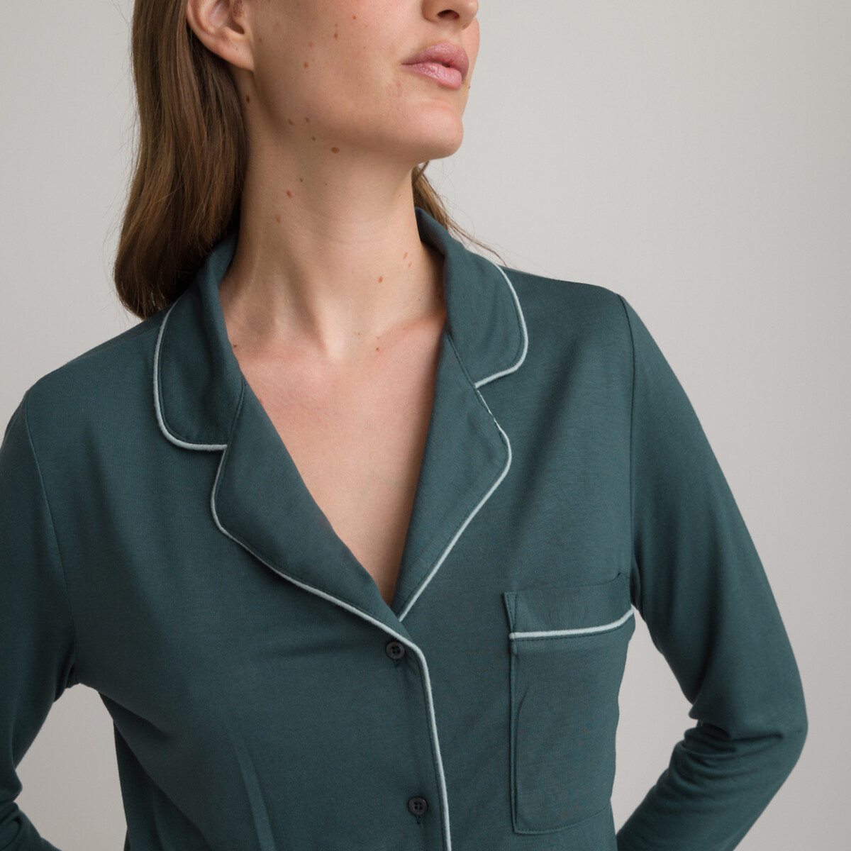 COLEÇÕES LA REDOUTE<br>Pijamas com forro de lã comprida em malha de viscose