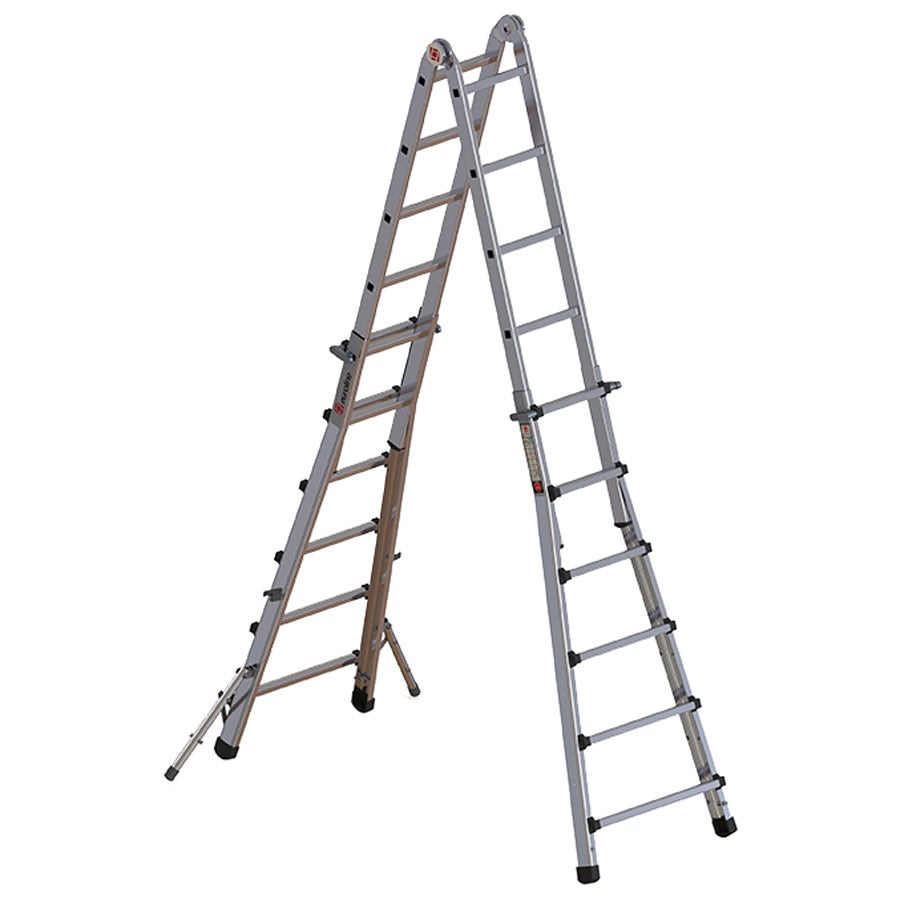 Euroline Premium 316 Alu-Vario vouwladder met sta-uitbreiding, 4x6 sporten