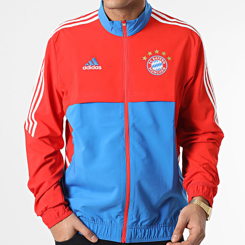 Veste Zippée A Bandes Bayern Munich HU1274 Rouge Bleu