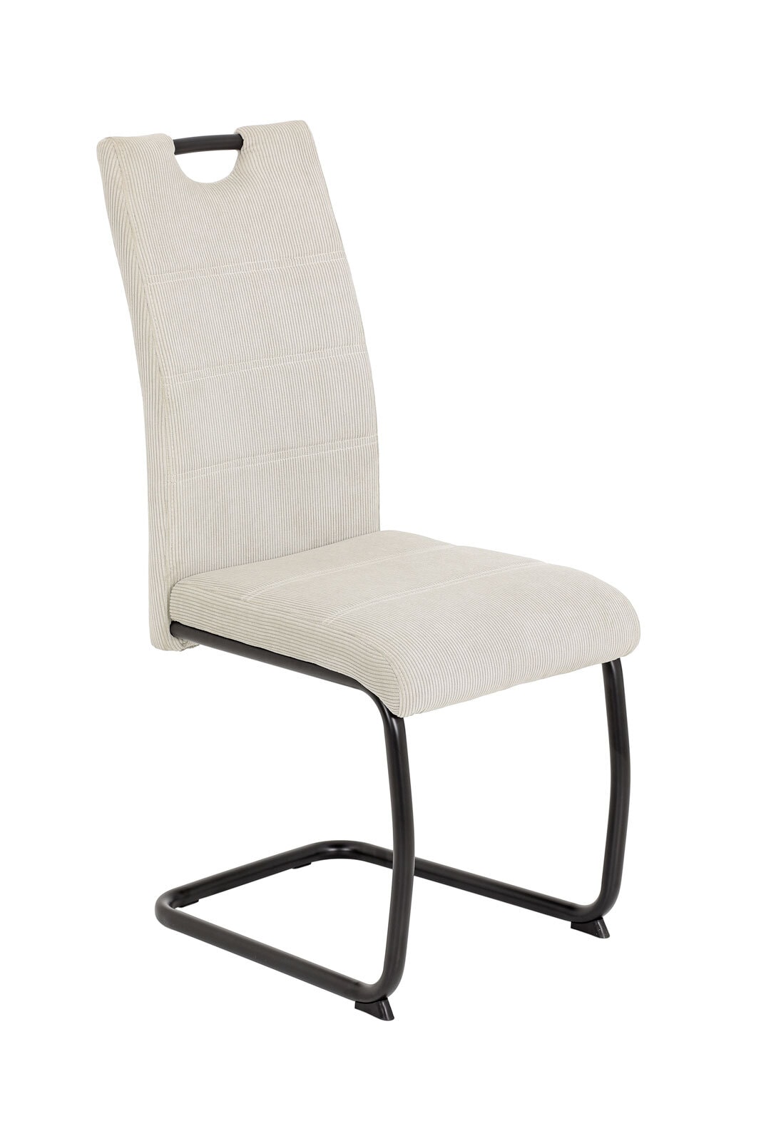 Stuhl NEREA Webstoff Cord beige/Schwinggestell schwarz