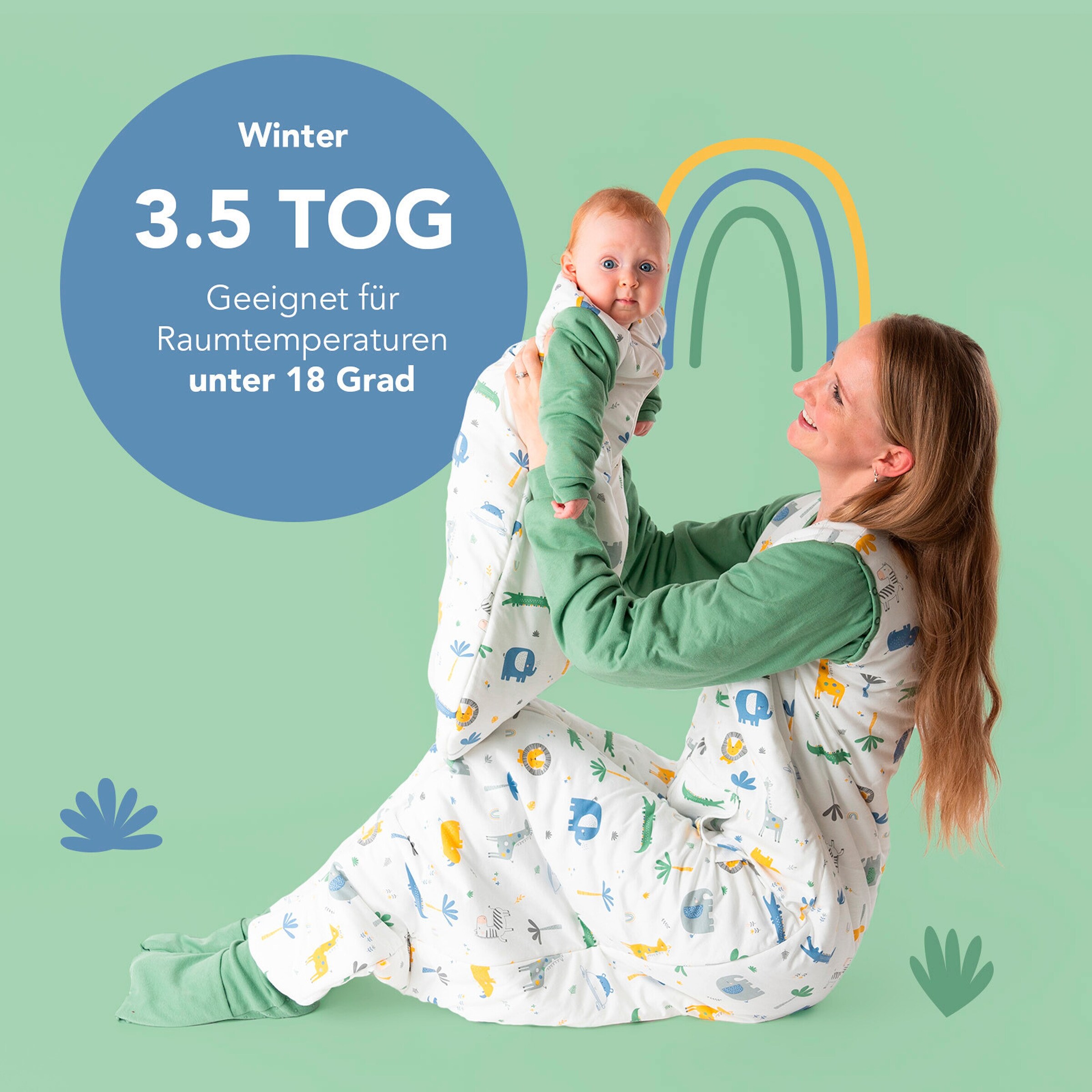 schlummersack Schlafsack ohne Füßen 3.5 Tog Dschungel