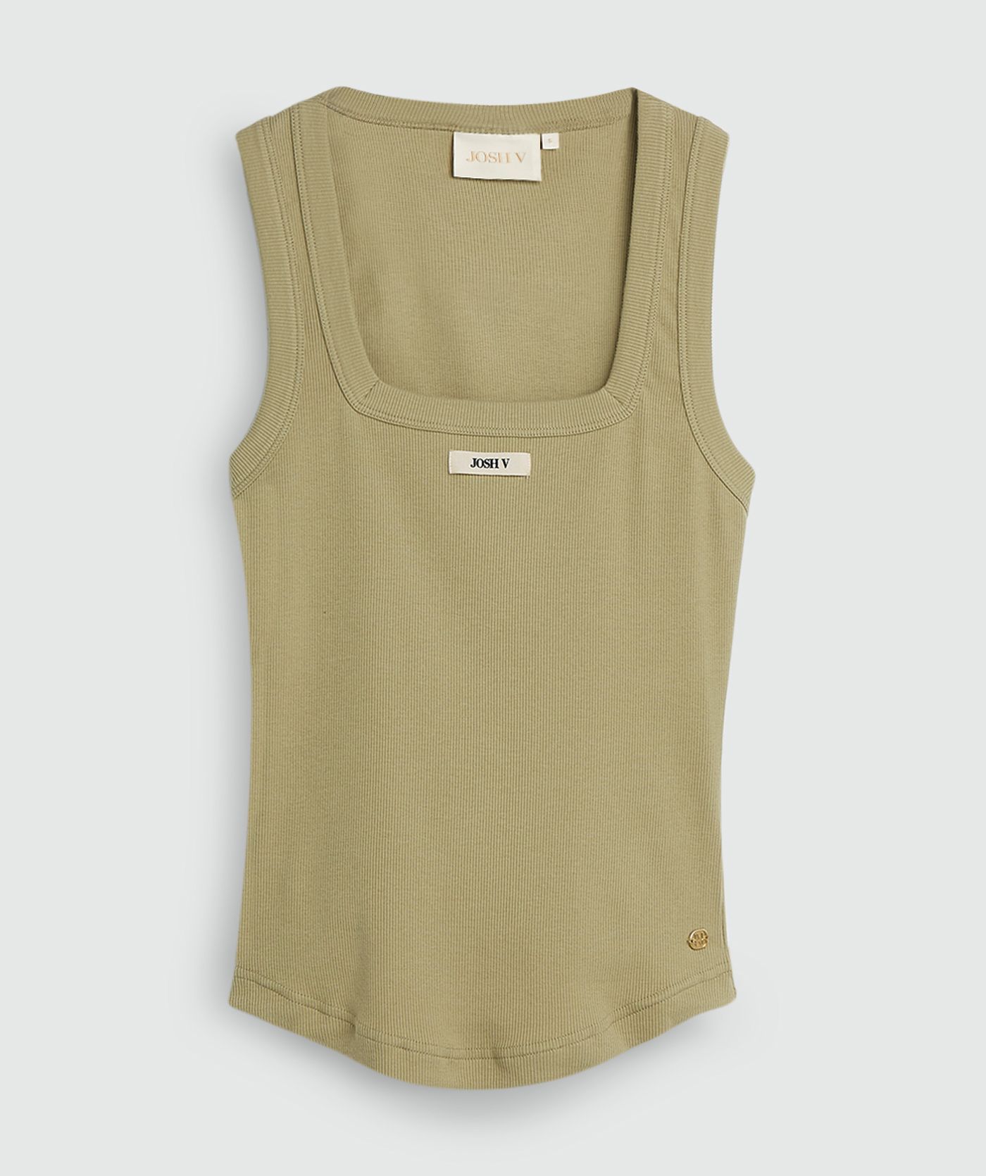 JV-DIEDA slim fit top met logo - dark pistachio
