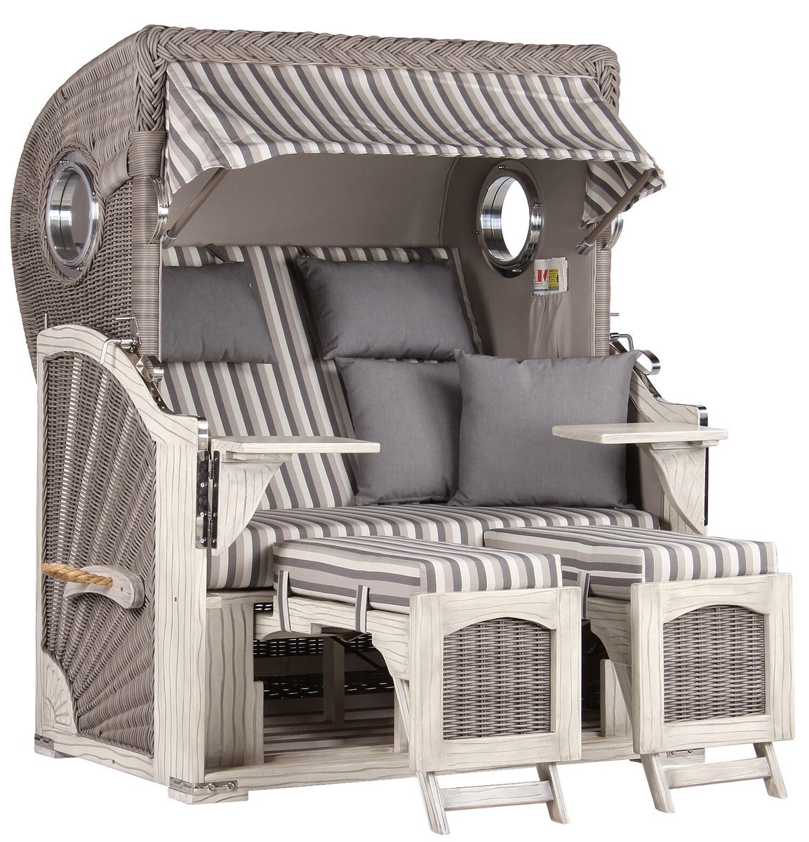 Rantum strandstoel mahonie gewassen grijs PE koboo grijs design 545