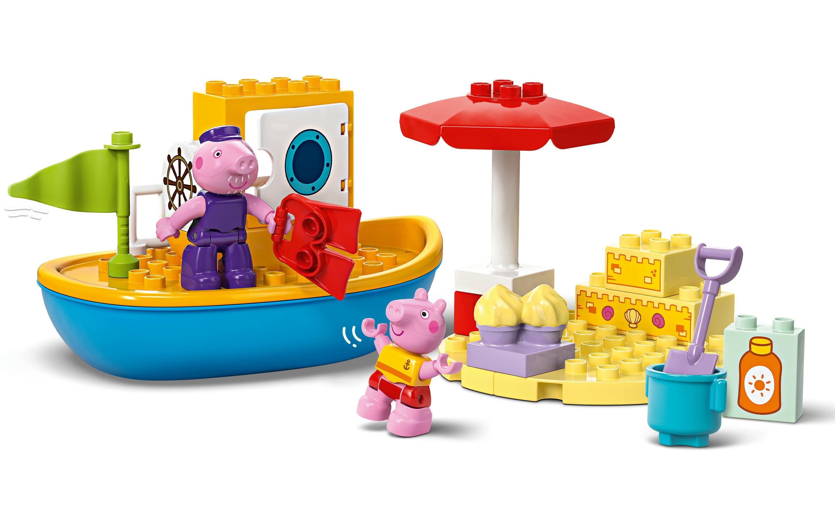 DUPLO® Peppas Bootsausflug 10432Spielset mit Strand und Boot zur TV-Serie Peppa Wutz